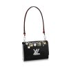 Replica Louis Vuitton LV Women Twist MM LV Love Lock Charms Handbag in Epi Cowhide Leather-Black