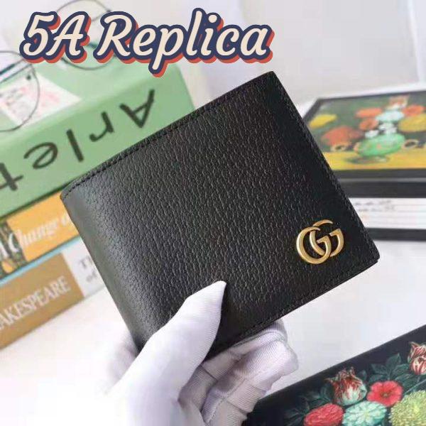 Replica Gucci GG Men GG Marmont Leather Bi-Fold Wallet in Black in Calfskin Leather 3