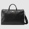 Replica Gucci GG Men Medium Soft Leather Messenger Bag in Soft Black Leather 13