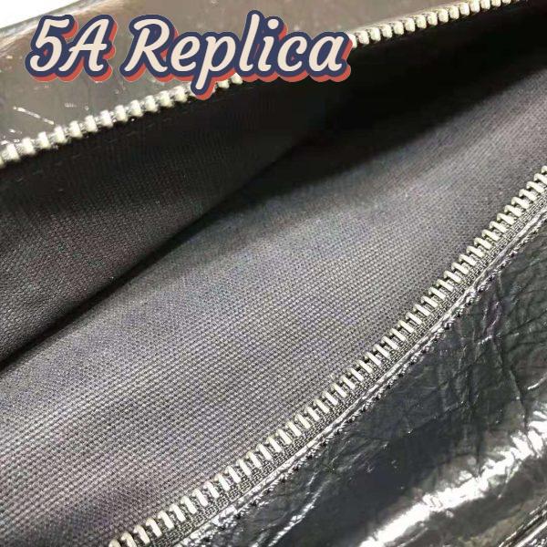 Replica Gucci GG Men Medium Soft Leather Messenger Bag in Soft Black Leather 10