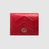 Replica Gucci GG Unisex GG Marmont Card Case Wallet in Matelassé Chevron Leather