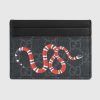 Replica Gucci GG Unisex Kingsnake Print GG Supreme Card Case-Black