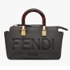 Replica Fendi Women FF By The Way Mini Small Black Leather Boston Bag