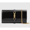 Replica Gucci GG Women GG Jackie 1961 Chain Wallet Black Leather Gold-Toned Hardware