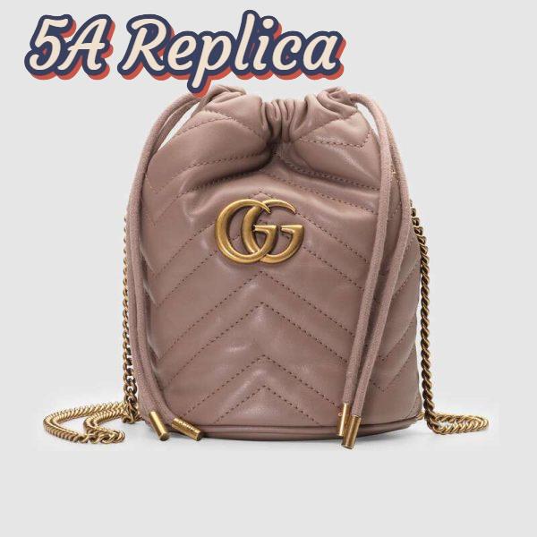 Replica Gucci GG Women GG Marmont Mini Bucket Bag in Matelassé Chevron Leather 4