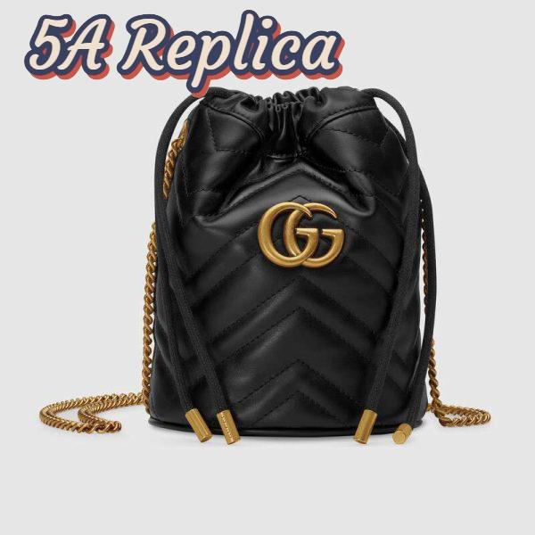Replica Gucci GG Women GG Marmont Mini Bucket Bag in Matelassé Chevron Leather 5