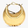 Replica Fendi Women FF Fendigraphy Gold Leather Charm