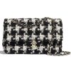 Replica Chanel Women Classic Handbag in Tweed & Gold-Tone Metal-Black