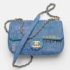 Replica Chanel Women Small Flap Bag Printed Denim Gold-Tone Metal Blue Multicolor