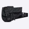 Replica Dior Unisex CD Saddle Bag Black Dior Oblique Jacquard