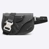 Replica Dior Unisex CD Saddle Pouch Black Grained Calfskin Hallmark Saddle