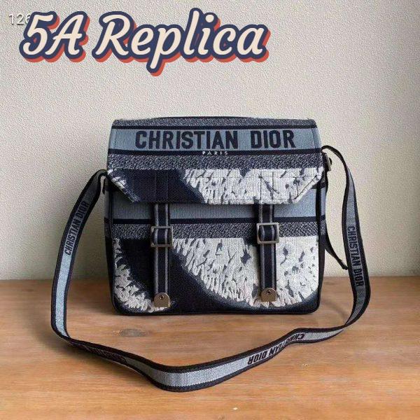 Replica Dior Unisex Diorcamp Bag Blue Multicolor Tie & Dior Embroidery ‘Christian Dior’ 3