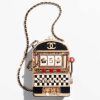 Replica Chanel Women CC Slot Machine Minaudiere Resin Strass Imitation Pearl Gold-Tone Metal