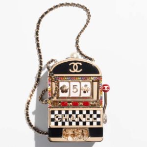 Replica Chanel Women CC Slot Machine Minaudiere Resin Strass Imitation Pearl Gold-Tone Metal 2