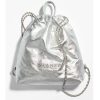 Replica Chanel Women CC Large Back Pack Chanel 22 Handbag Metallic Calfskin Silver-Tone Metal
