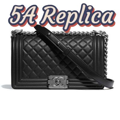 Replica Chanel Women Boy Chanel Handbag in Calfskin Leather-Black 2
