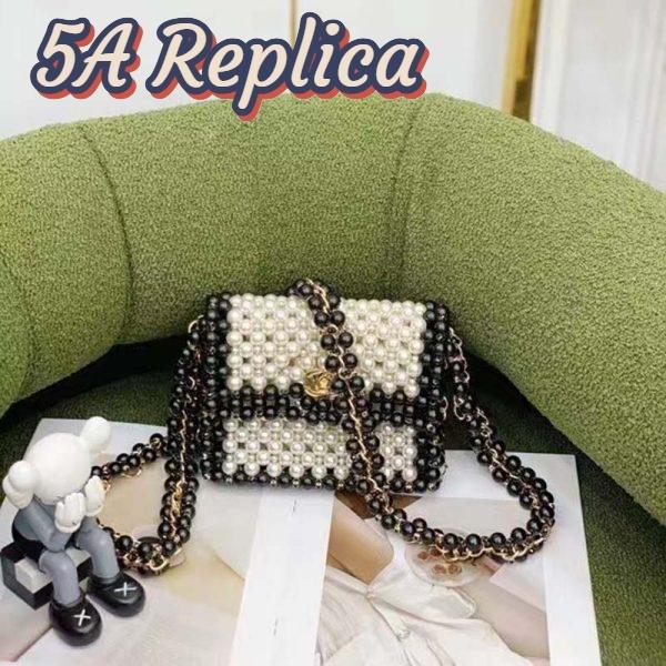 Replica Chanel Women CC Small Evening Bag Imitation Glass Pearls Gold-Tone Metal White 5