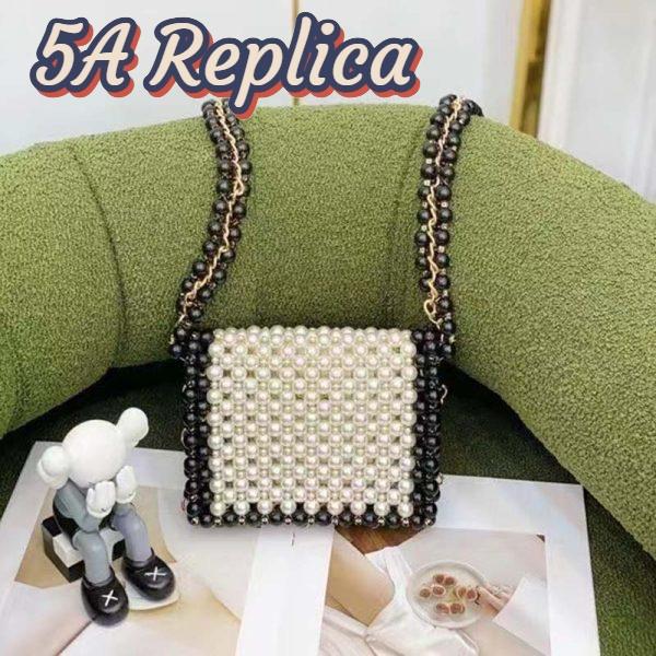 Replica Chanel Women CC Small Evening Bag Imitation Glass Pearls Gold-Tone Metal White 8