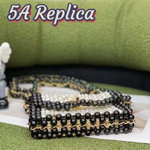 Replica Chanel Women CC Small Evening Bag Imitation Glass Pearls Gold-Tone Metal White 9