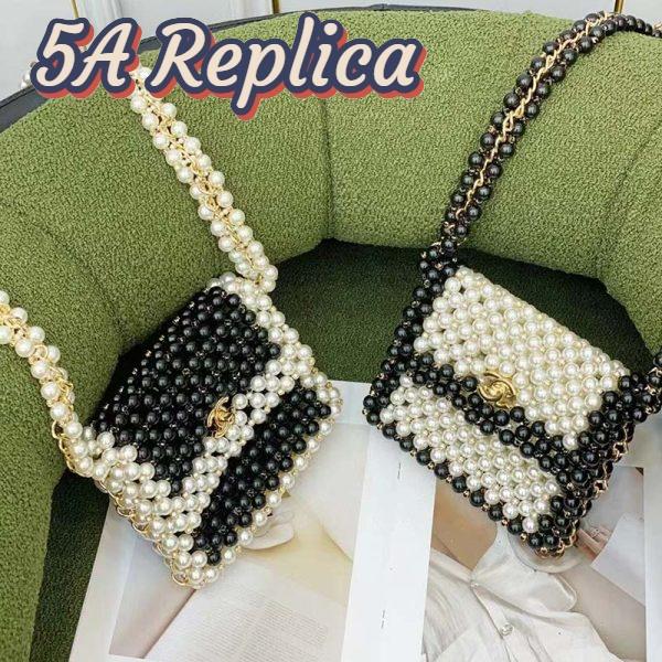 Replica Chanel Women CC Small Evening Bag Imitation Glass Pearls Gold-Tone Metal White 11