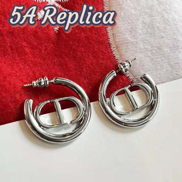 Replica Dior Women 30 Montaigne Earrings Silver-Finish Metal 3