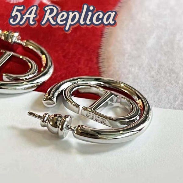 Replica Dior Women 30 Montaigne Earrings Silver-Finish Metal 6