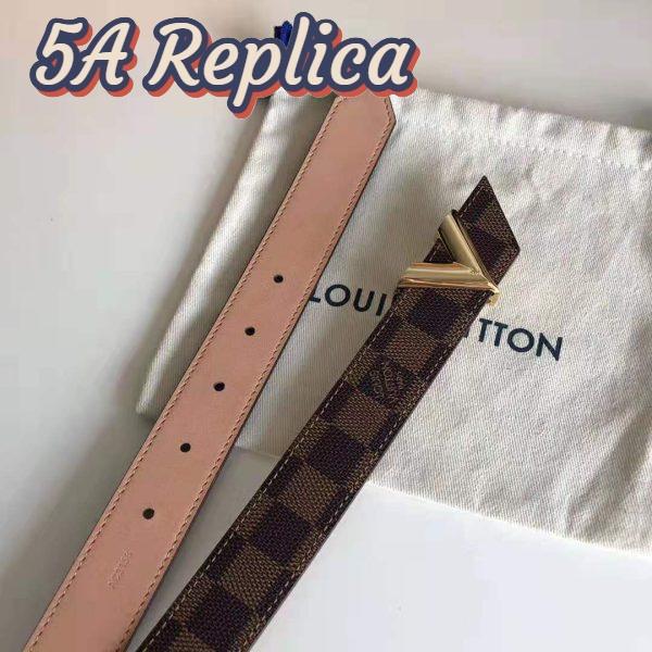 Replica Louis Vuitton LV Unisex Essential V 30mm Belt in Damier Ebene Canvas and Calf Leather 3