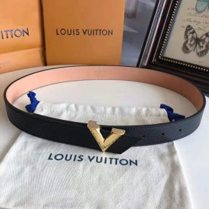 Replica Louis Vuitton LV Unisex Essential V 30mm Belt in Epi Calf Leather-Black 2