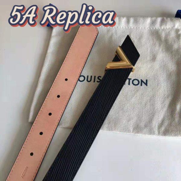 Replica Louis Vuitton LV Unisex Essential V 30mm Belt in Epi Calf Leather-Black 8