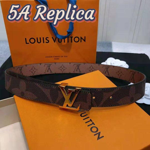 Replica Louis Vuitton LV Unisex LV Iconic 30mm Reversible Belt in Oversized Monogram Reverse Canvas 2
