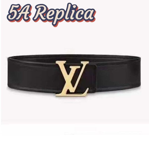 Replica Louis Vuitton LV Unisex LV Iconic 55mm Belt Black Calf Box Leather