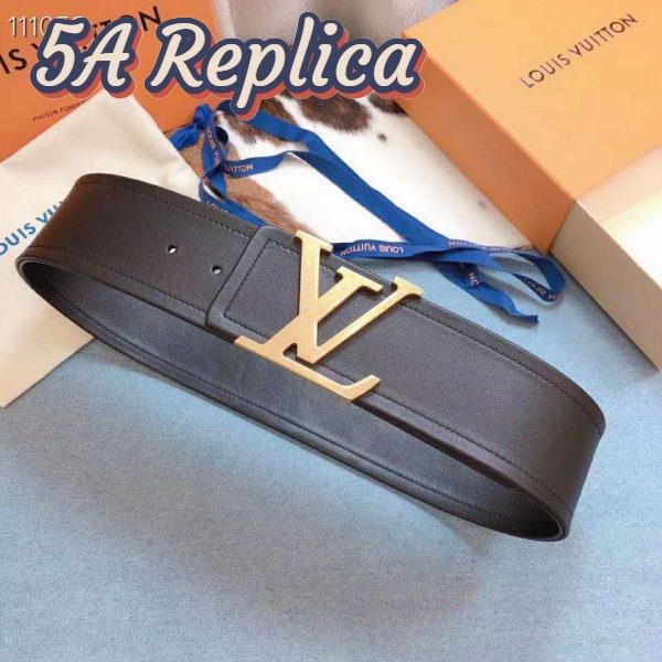 Replica Louis Vuitton LV Unisex LV Iconic 55mm Belt Black Calf Box Leather 2