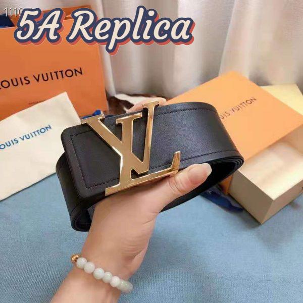 Replica Louis Vuitton LV Unisex LV Iconic 55mm Belt Black Calf Box Leather 11