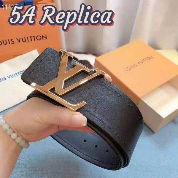 Replica Louis Vuitton LV Unisex LV Iconic 55mm Belt Black Calf Box Leather 12