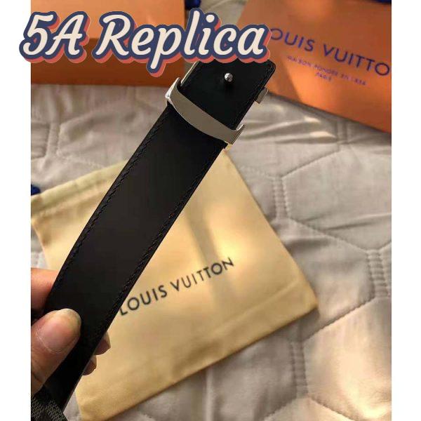 Replica Louis Vuitton LV Unisex LV Initiales 30mm Reversible Belt in Damier Canvas-Grey 7