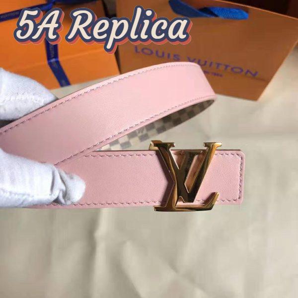 Replica Louis Vuitton LV Unisex LV Initiales 30mm Reversible Belt in Damier Canvas-Pink 4