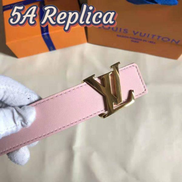 Replica Louis Vuitton LV Unisex LV Initiales 30mm Reversible Belt in Damier Canvas-Pink 6