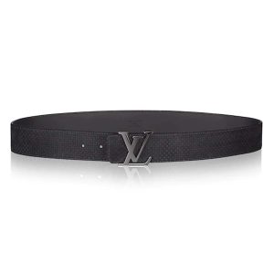 Replica Louis Vuitton LV Unisex LV Initiales 40mm Belt in Suede Calf Leather-Black