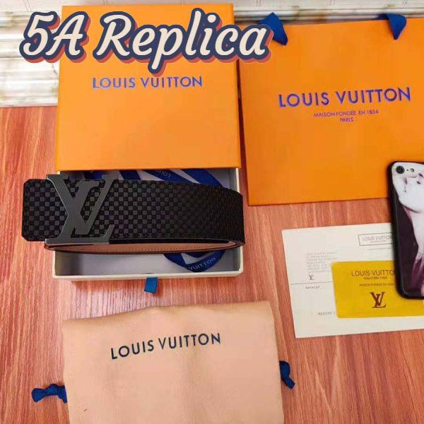 Replica Louis Vuitton LV Unisex LV Initiales 40mm Belt in Suede Calf Leather-Black 3