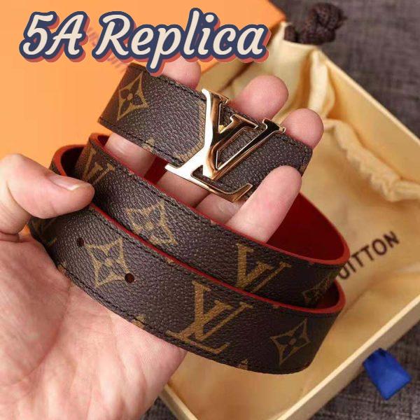 Replica Louis Vuitton LV Unisex LV Initials Buckle 30mm Reversible Belt in Monogram Canvas Leather 3