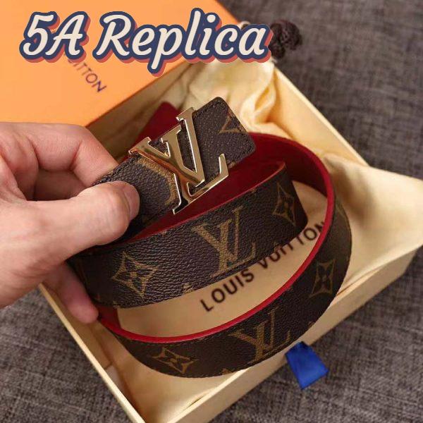 Replica Louis Vuitton LV Unisex LV Initials Buckle 30mm Reversible Belt in Monogram Canvas Leather 4