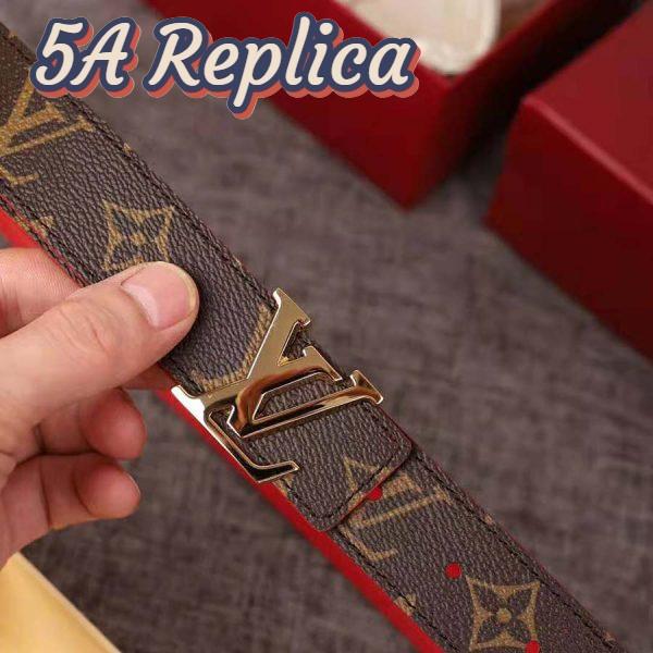 Replica Louis Vuitton LV Unisex LV Initials Buckle 30mm Reversible Belt in Monogram Canvas Leather 5