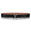 Replica Louis Vuitton LV Unisex LV Pyramide 40mm Leather Belt-Black 13