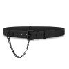 Replica Louis Vuitton LV Unisex Signature Chain 35mm Belt in Taurillon Leather with Embossed Monogram