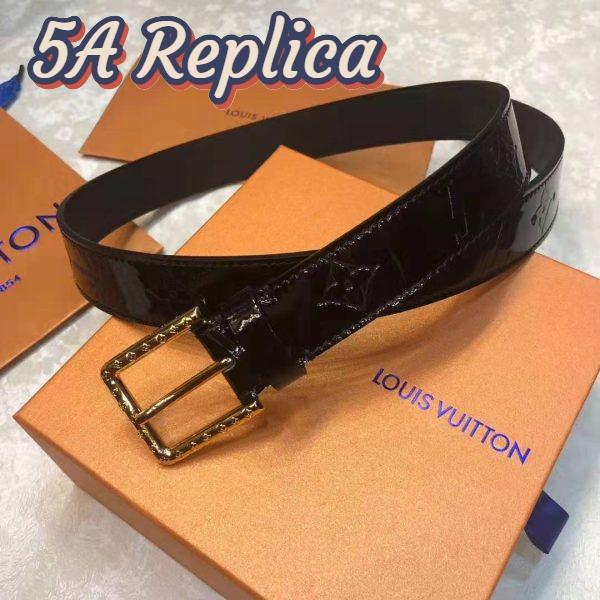 Replica Louis Vuitton LV Unisex Daily LV 30mm Belt in Monogram Vernis Calf Leather-Black 2