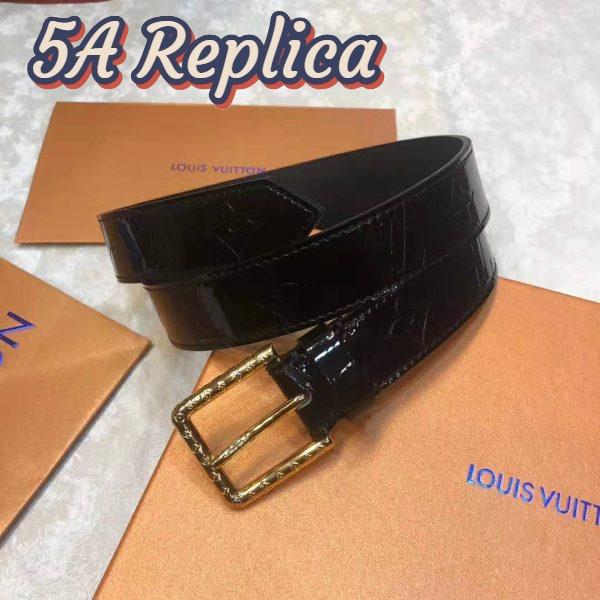 Replica Louis Vuitton LV Unisex Daily LV 30mm Belt in Monogram Vernis Calf Leather-Black 3