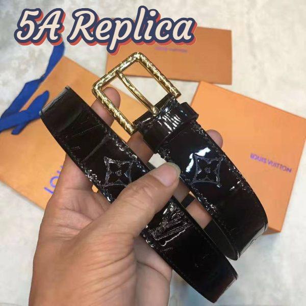 Replica Louis Vuitton LV Unisex Daily LV 30mm Belt in Monogram Vernis Calf Leather-Black 4