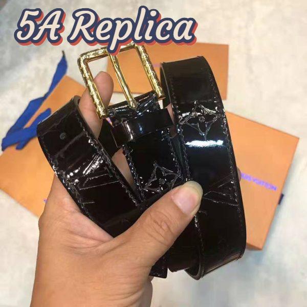 Replica Louis Vuitton LV Unisex Daily LV 30mm Belt in Monogram Vernis Calf Leather-Black 5