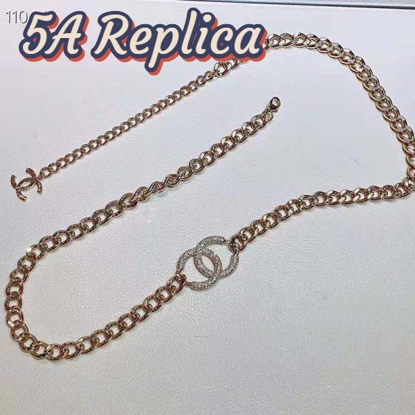 Replica Chanel Women Belt Metal & Strass Gold & Crystal 5