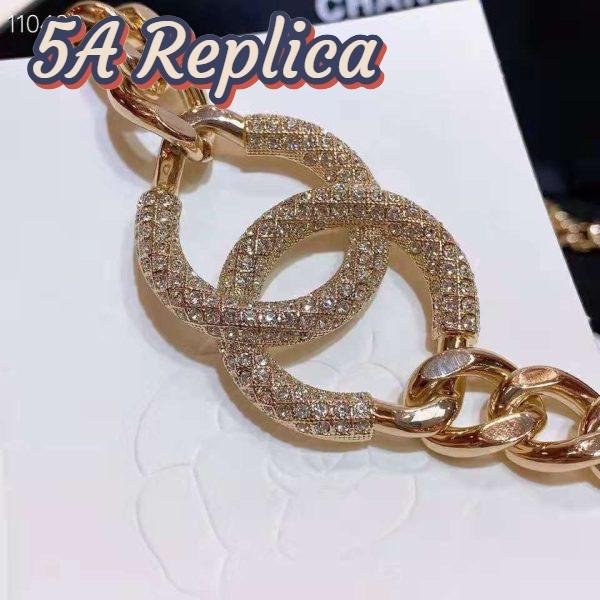 Replica Chanel Women Belt Metal & Strass Gold & Crystal 7